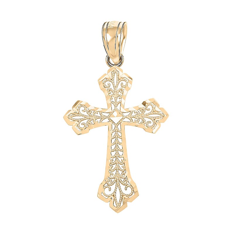 Made in America 10K Yellow Gold Cross Pendant 1.10 Grams