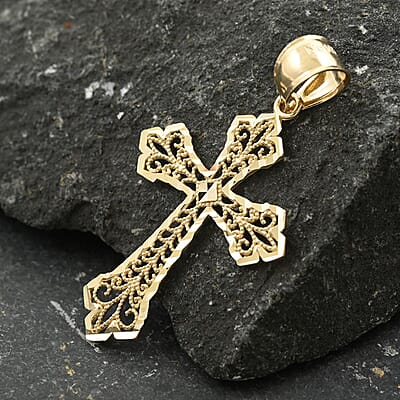 Made in America 10K Yellow Gold Cross Pendant 1.10 Grams