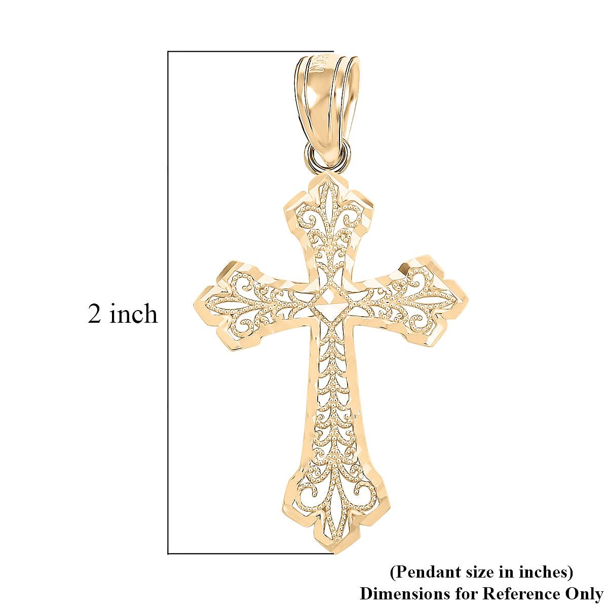 Made in America 10K Yellow Gold Cross Pendant 1.10 Grams