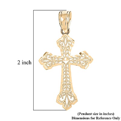 Made in America 10K Yellow Gold Cross Pendant 1.10 Grams