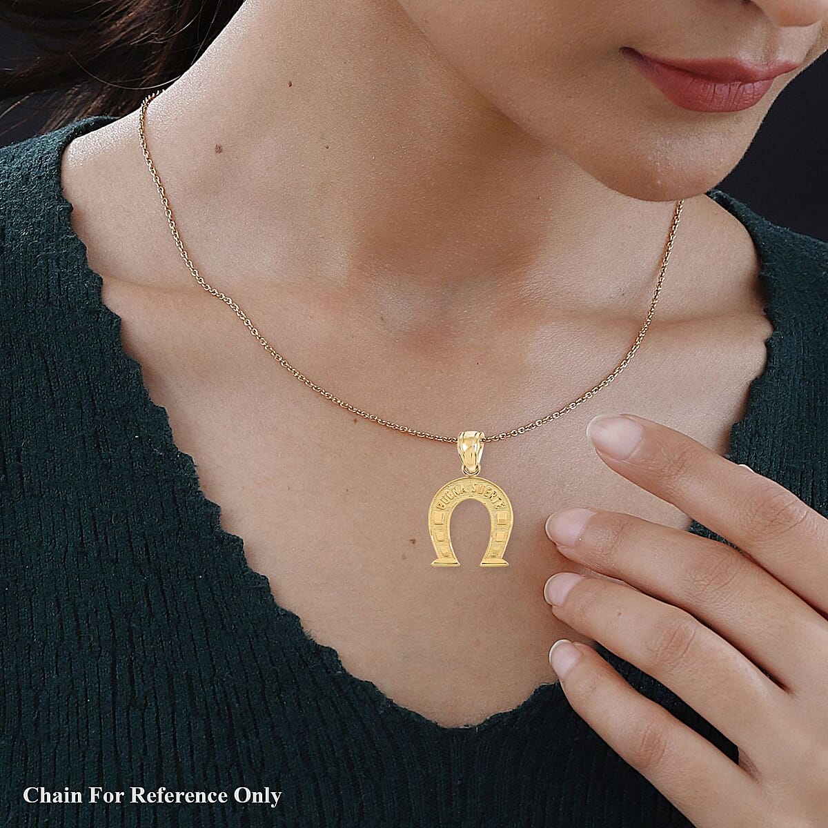 Made in America 10K Yellow Gold Horseshoe Pendant 0.90 Grams image number 2