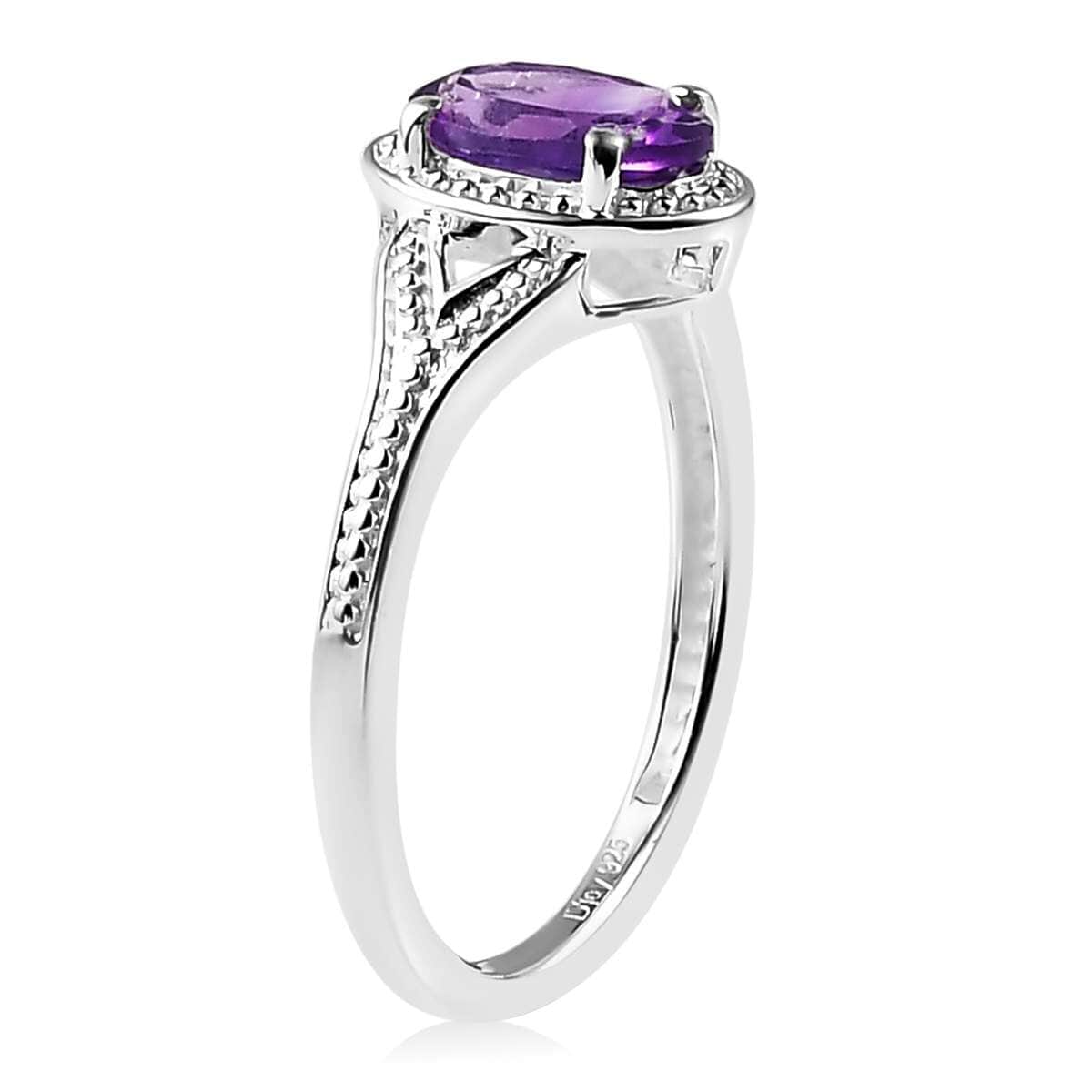 Amethyst Solitaire Ring in Sterling Silver (Size 10.0) 1.15 ctw image number 3