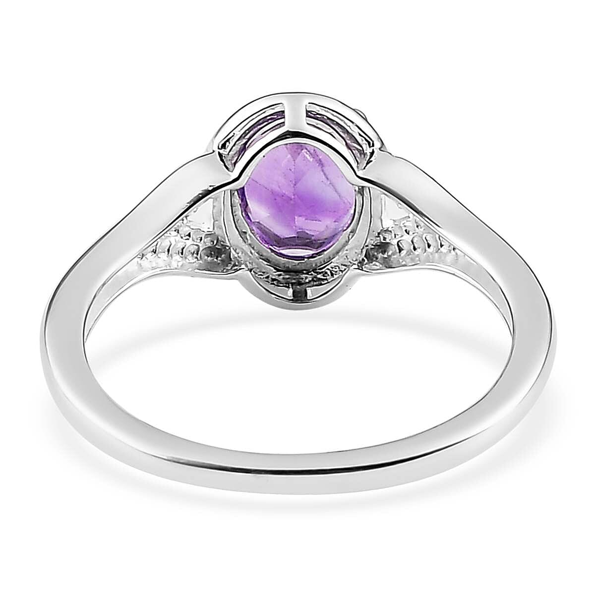 Amethyst Solitaire Ring in Sterling Silver (Size 10.0) 1.15 ctw