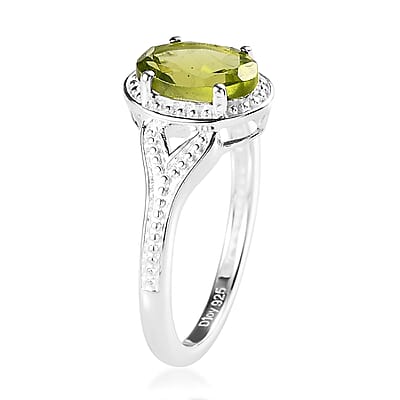 Peridot Solitaire Ring in Sterling Silver (Size 11.0) 1.25 ctw