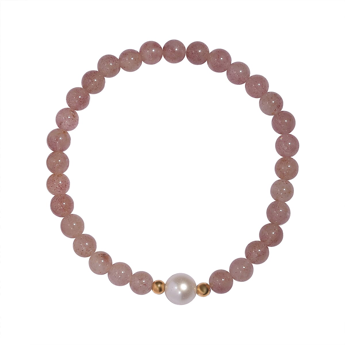 Tanzanian Natronite and Freshwater Pearl Beaded Stretch Bracelet in 14K YG Over Sterling Silver 59.80 ctw image number 0