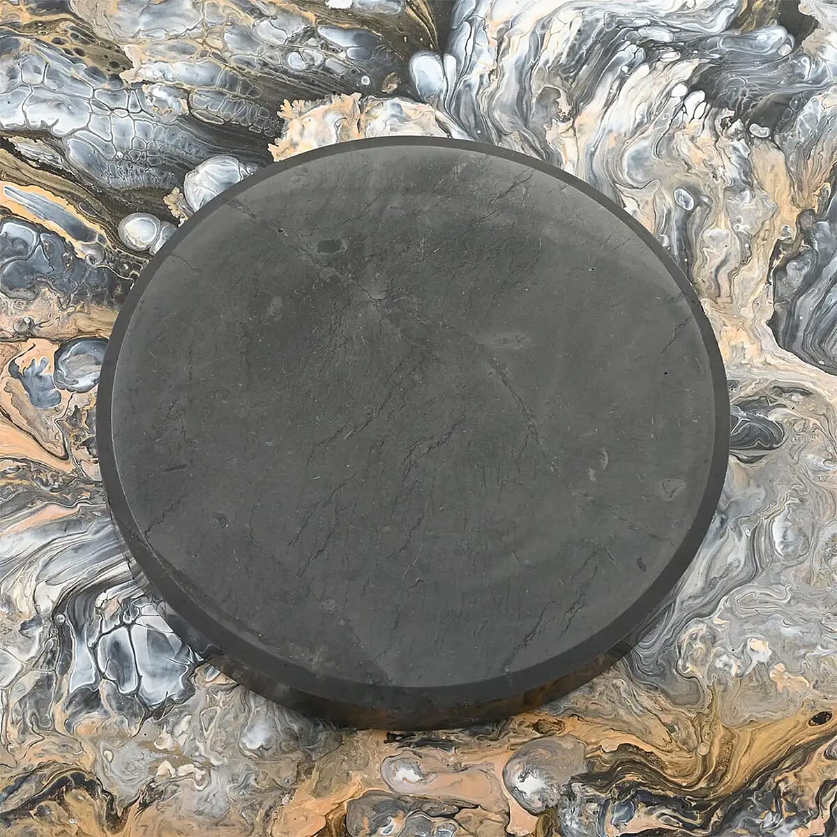 Shungite Plain Round Tile 10cm image number 1
