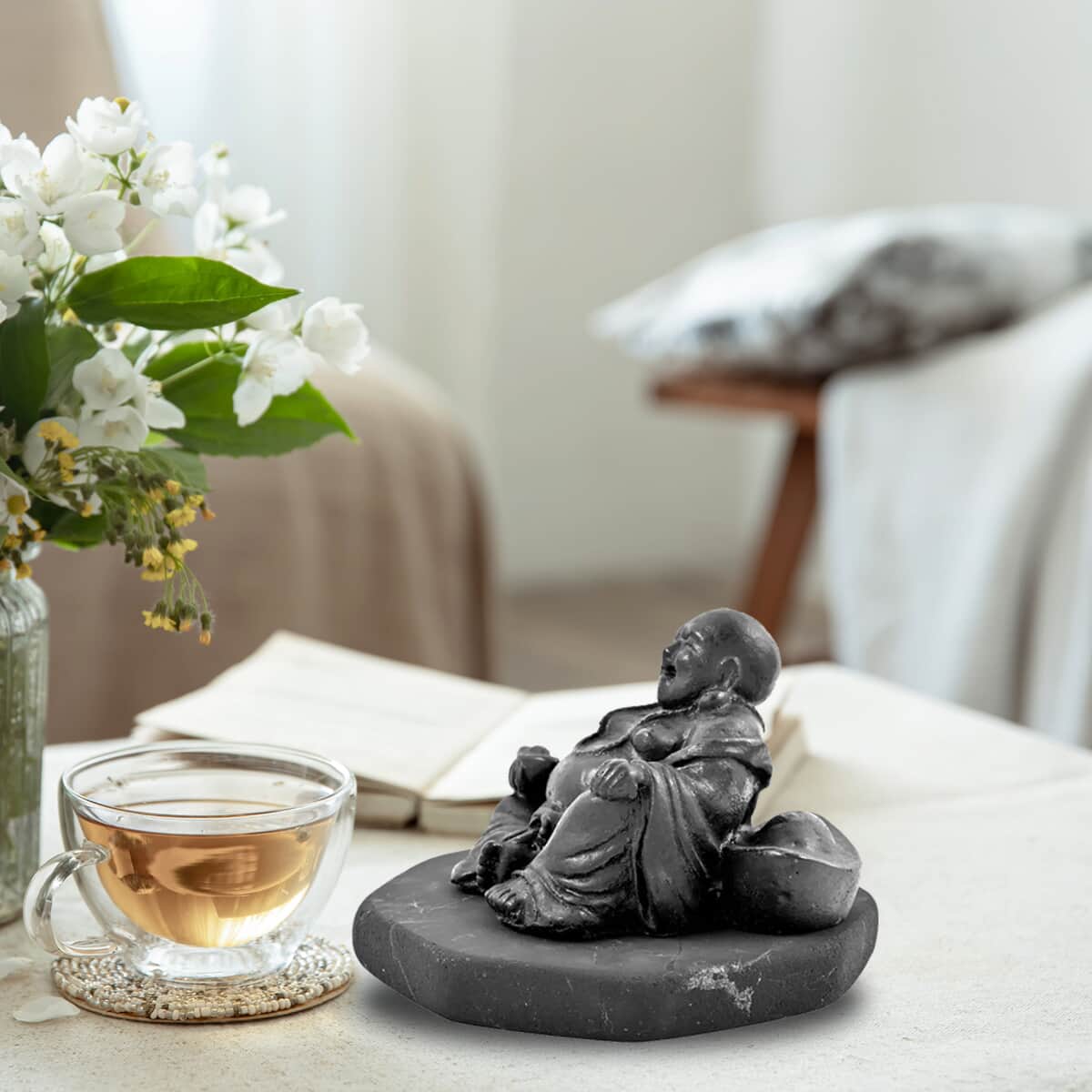 Shungite Hotei Laughing Buddha image number 1