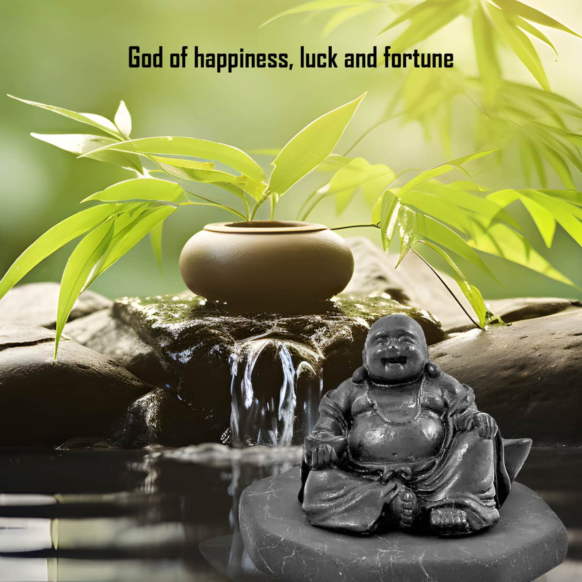 Shungite Hotei Laughing Buddha image number 3