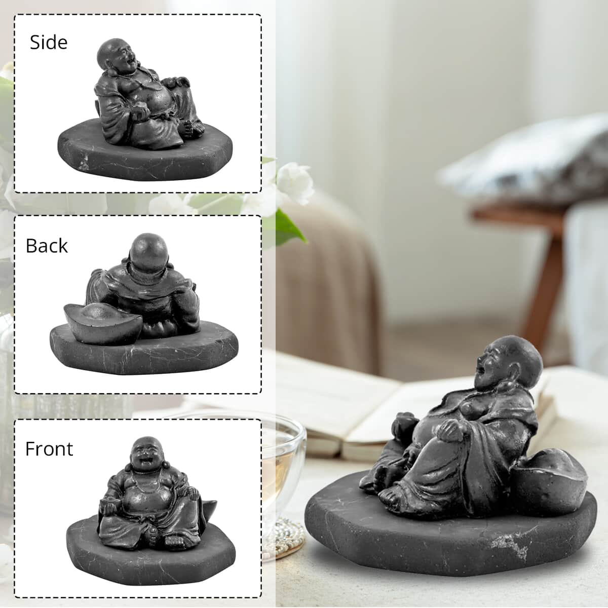 Shungite Hotei Laughing Buddha image number 4