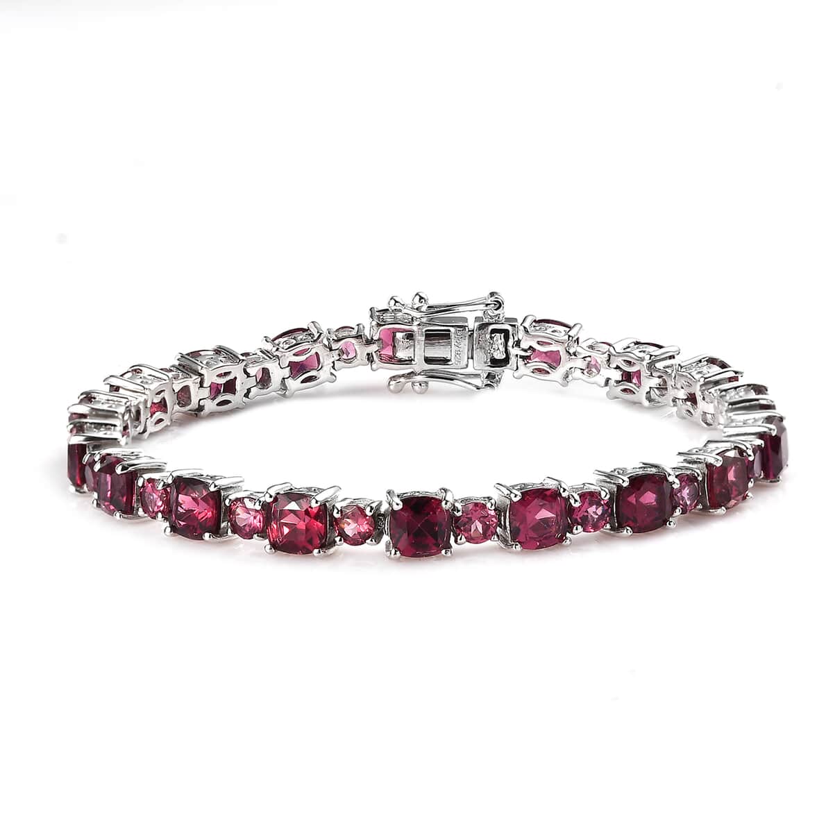 Tanzanian Rhodolite Garnet Bracelet in Platinum Over Sterling Silver (6.50 In) 15.60 ctw image number 0