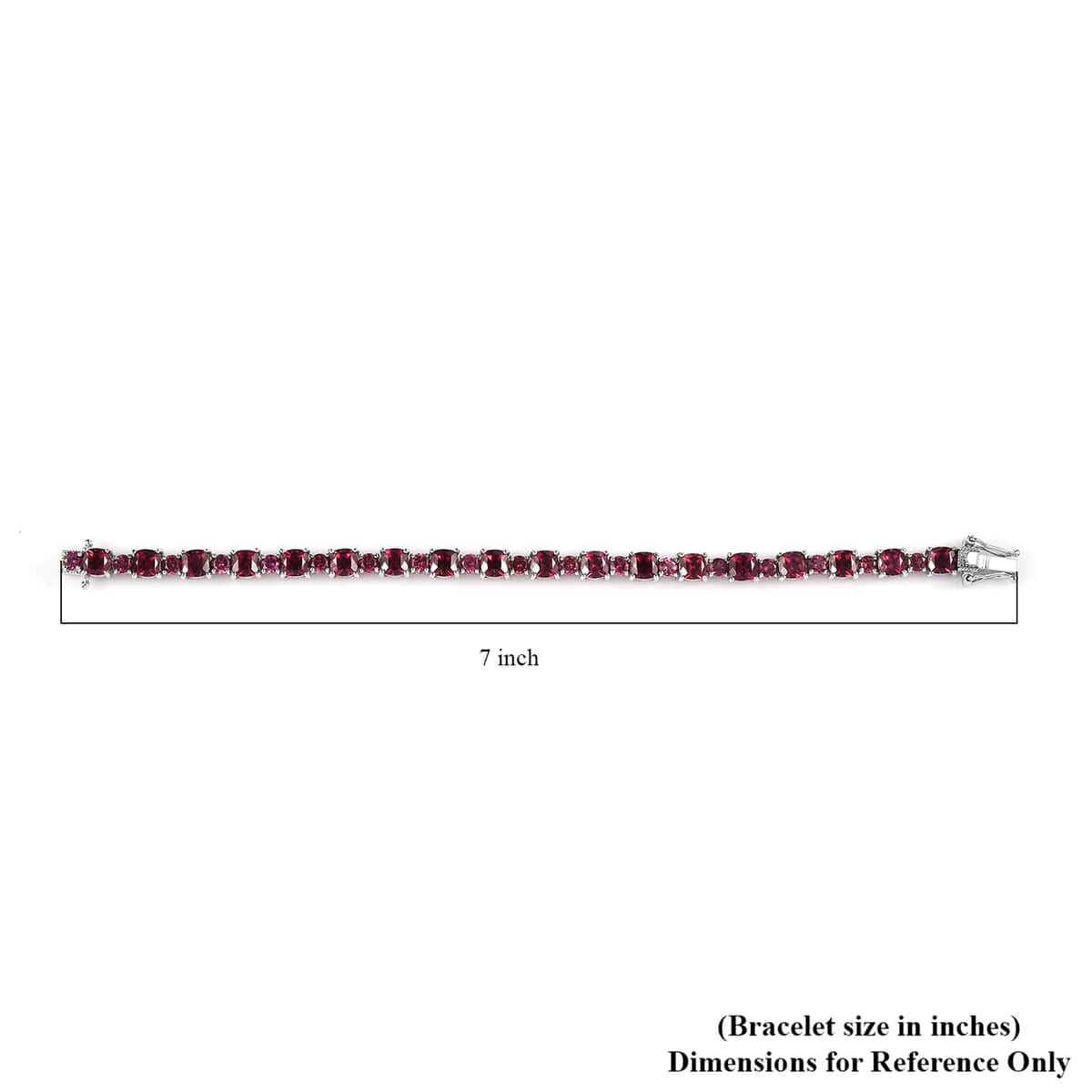 Tanzanian Rhodolite Garnet Bracelet in Platinum Over Sterling Silver (6.50 In) 15.60 ctw image number 4