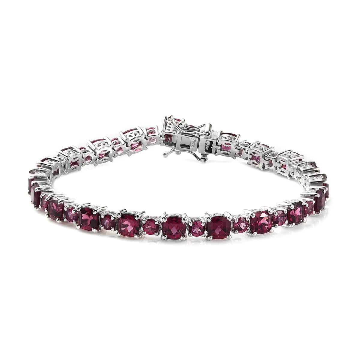 Tanzanian Rhodolite Garnet Bracelet in Platinum Over Sterling Silver (7.25 In) 16.50 ctw image number 0