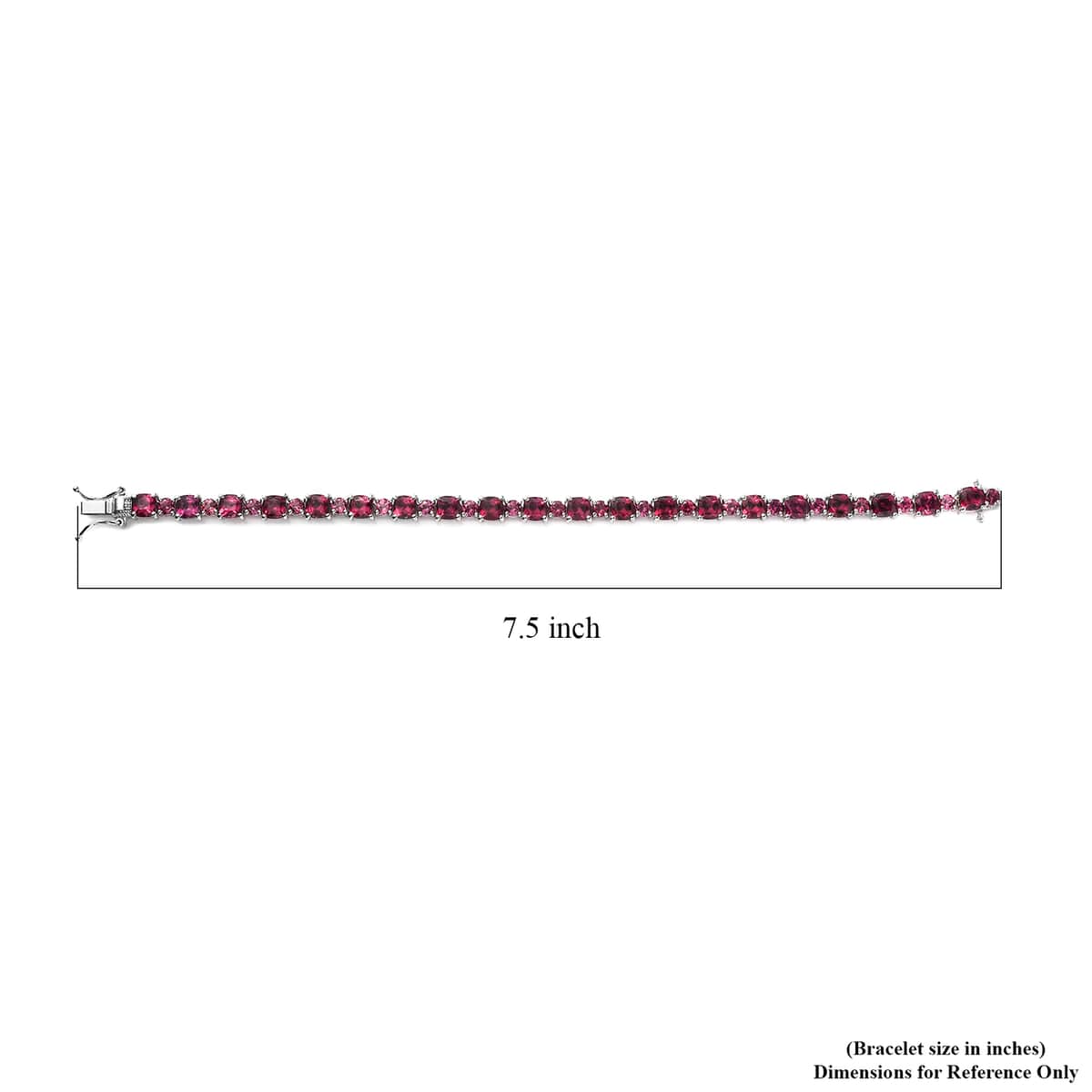 Tanzanian Rhodolite Garnet Bracelet in Platinum Over Sterling Silver (7.25 In) 16.50 ctw image number 4