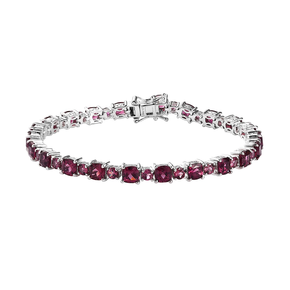 Tanzanian Rhodolite Garnet Bracelet in Platinum Over Sterling Silver (8.00 In) 18.30 ctw image number 0