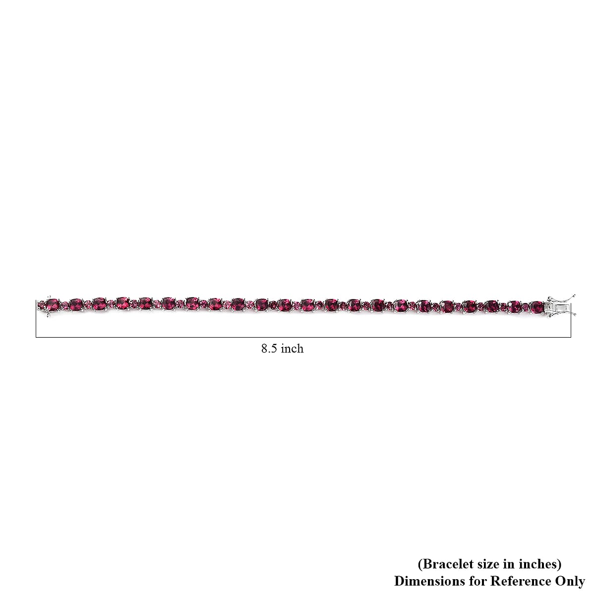 Tanzanian Rhodolite Garnet Bracelet in Platinum Over Sterling Silver (8.00 In) 18.30 ctw image number 4