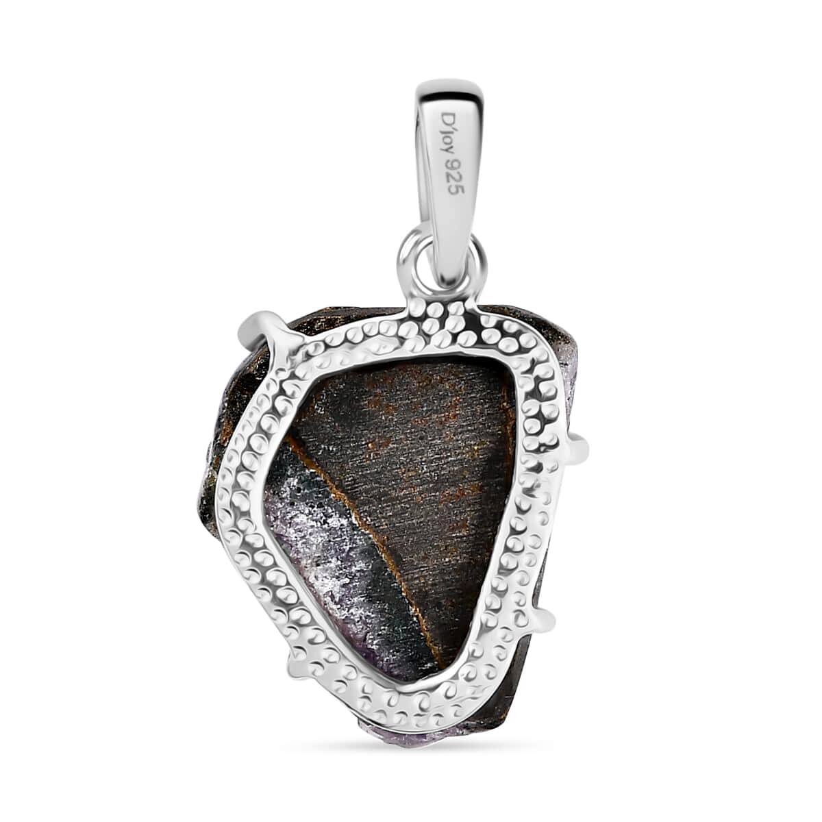 Rough Cut Geode Amethyst 33.75 ctw Pendant in Sterling Silver image number 7