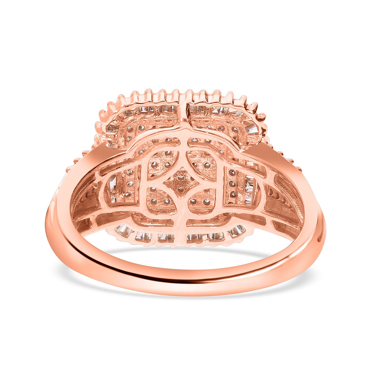 Natural Champagne Diamond 1.01 ctw Ring in 18K Vermeil Rose Gold Over Sterling Silver (Size 9.0)
