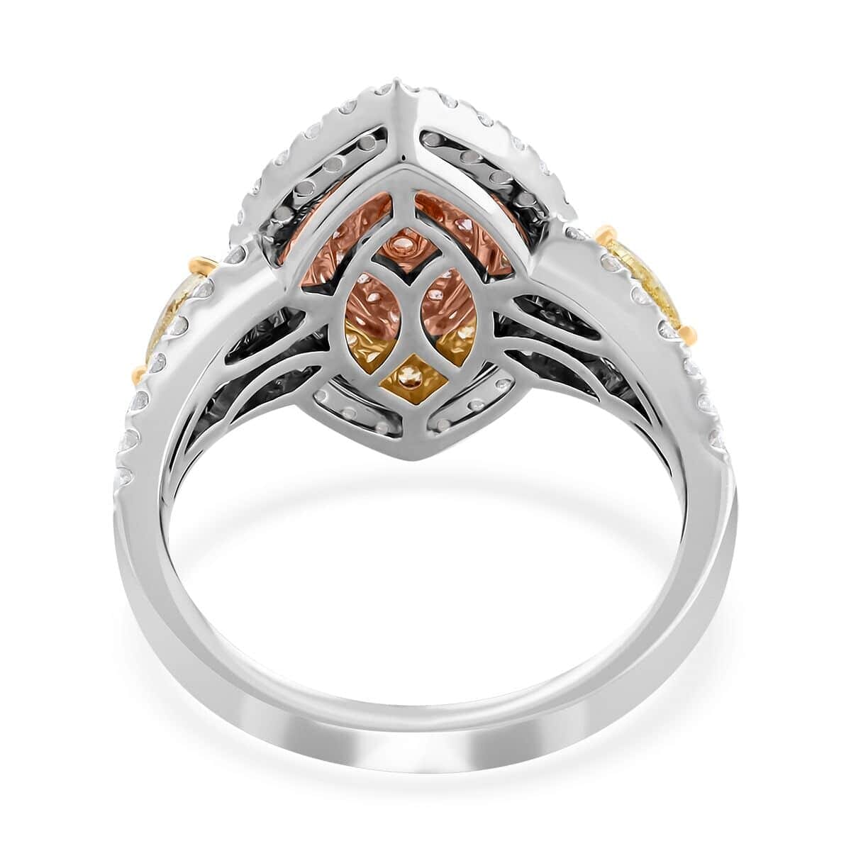 Modani 14K White, Yellow and Rose Gold Natural Pink, Yellow and White Diamond (SI) Ring (Size 9.0) 5.10 Grams 1.95 ctw (Del. in 10-12 Days) image number 4