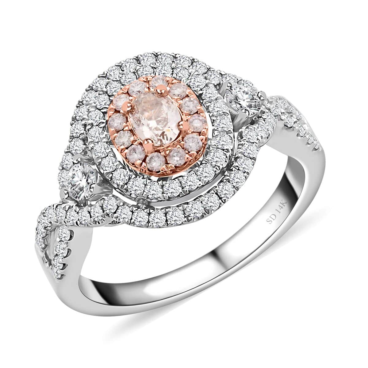 Modani 14K White and Rose Gold Natural Pink and White Diamond (SI) Ring 5.10 Grams 1.00 ctw (Del. in 10-12 Days) image number 0