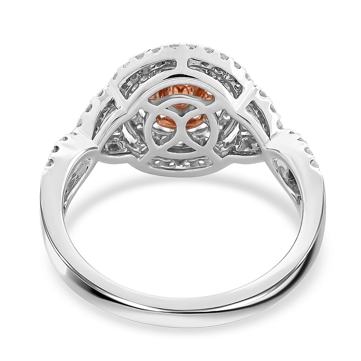 Modani 14K White and Rose Gold Natural Pink and White Diamond (SI) Ring (Size 10.0) 5.10 Grams 1.00 ctw (Del. in 10-12 Days)