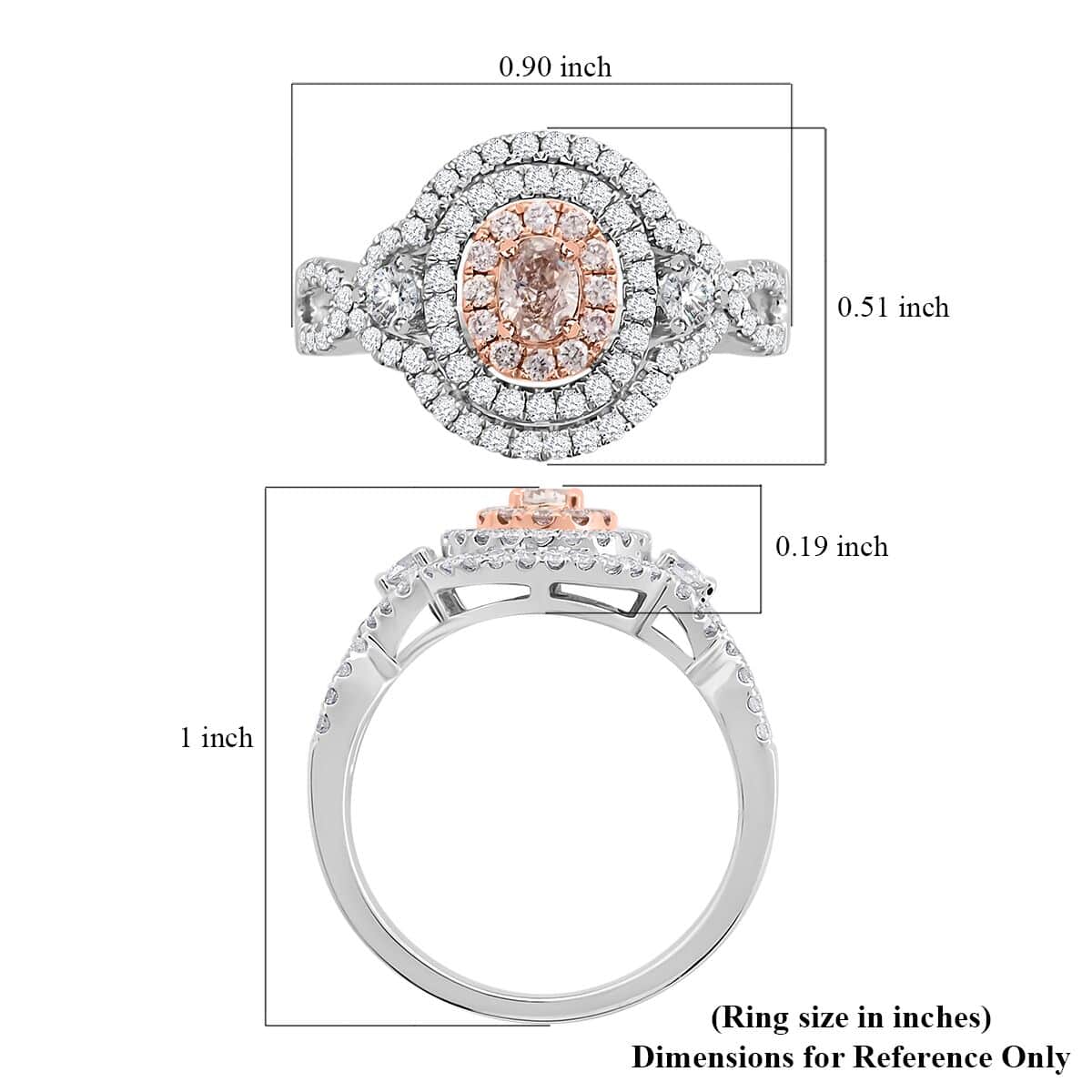 Modani 14K White and Rose Gold Natural Pink and White Diamond (SI) Ring 5.10 Grams 1.00 ctw (Del. in 10-12 Days) image number 5