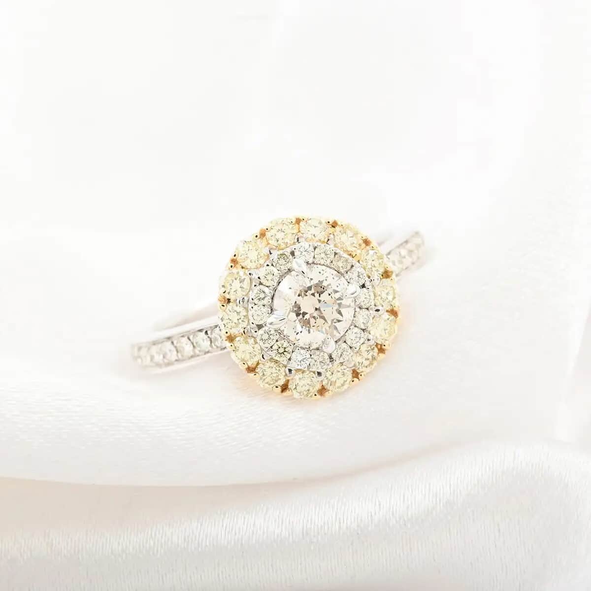 Modani 14K White & Yellow Gold Natural Yellow and White Diamond SI Ring (Size 10.0) 1.25 ctw image number 1