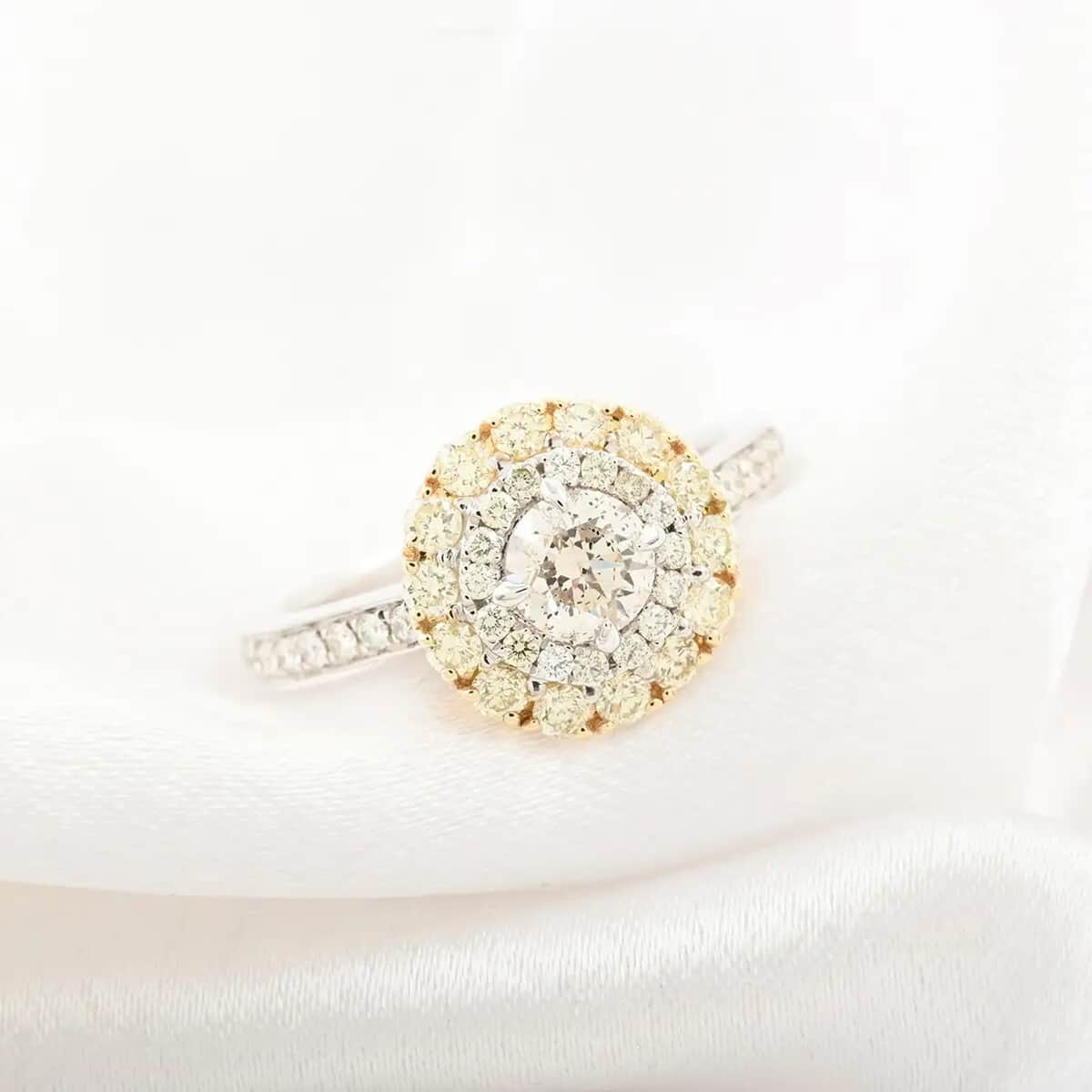 Modani 14K White & Yellow Gold Natural Yellow and White Diamond SI Ring (Size 8.0) 1.25 ctw image number 1