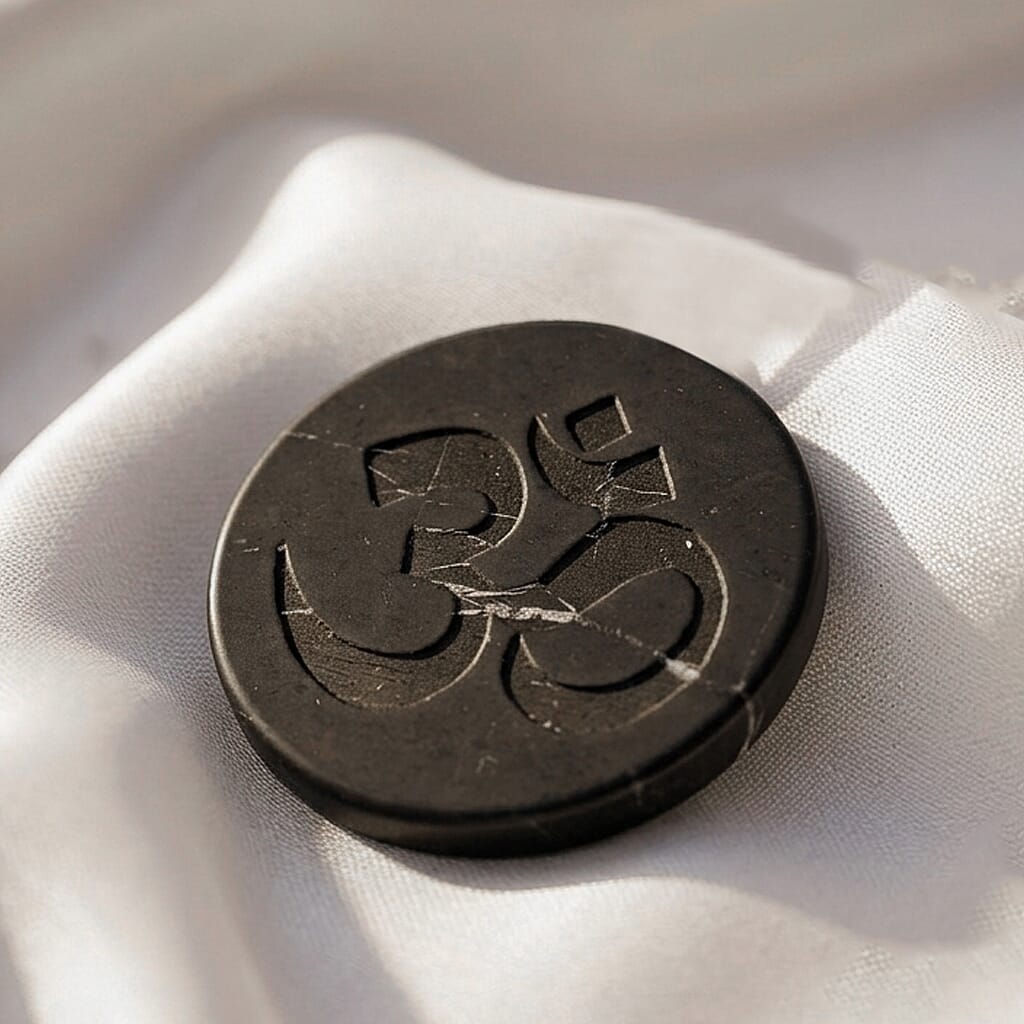 Shungite OM Cellphone Tile 1.25 Approx. 35ctw
