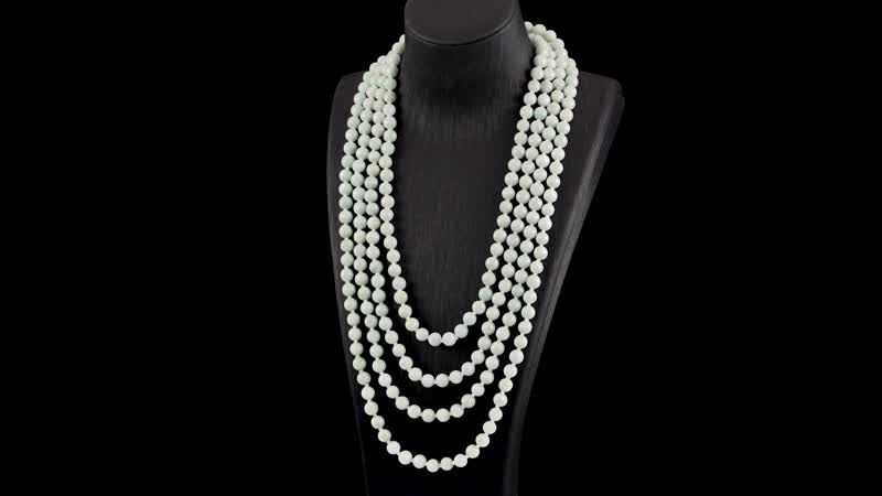 Natural Jade Beaded Endless Necklace 100 Inches 1700.00 ctw