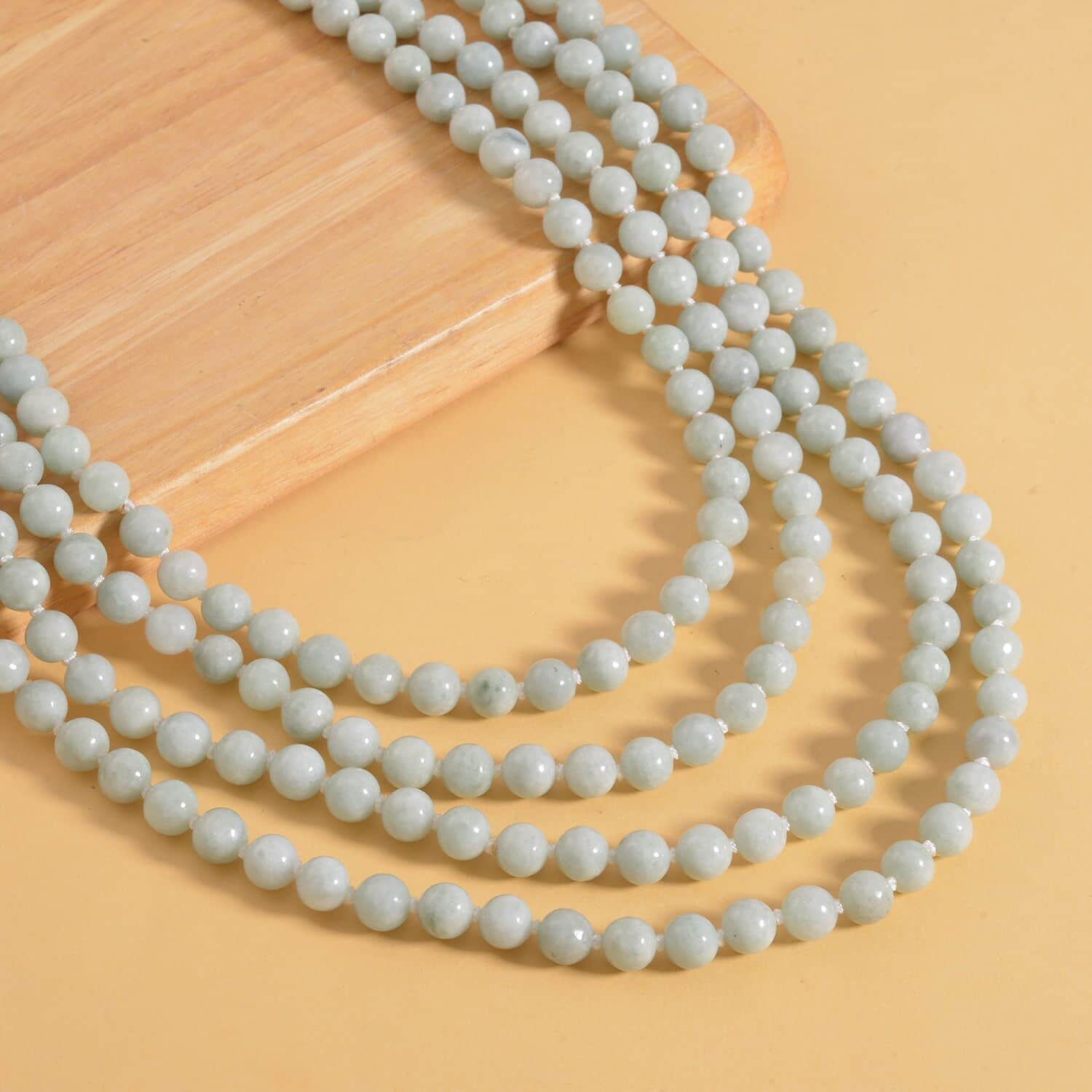 Buy Doorbuster Natural Jade Beaded Endless Necklace 100 Inches