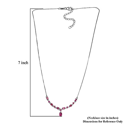 Fissure Filled Ruby (FF) Necklace 18 Inches in Platinum Over Sterling Silver 2.50 ctw