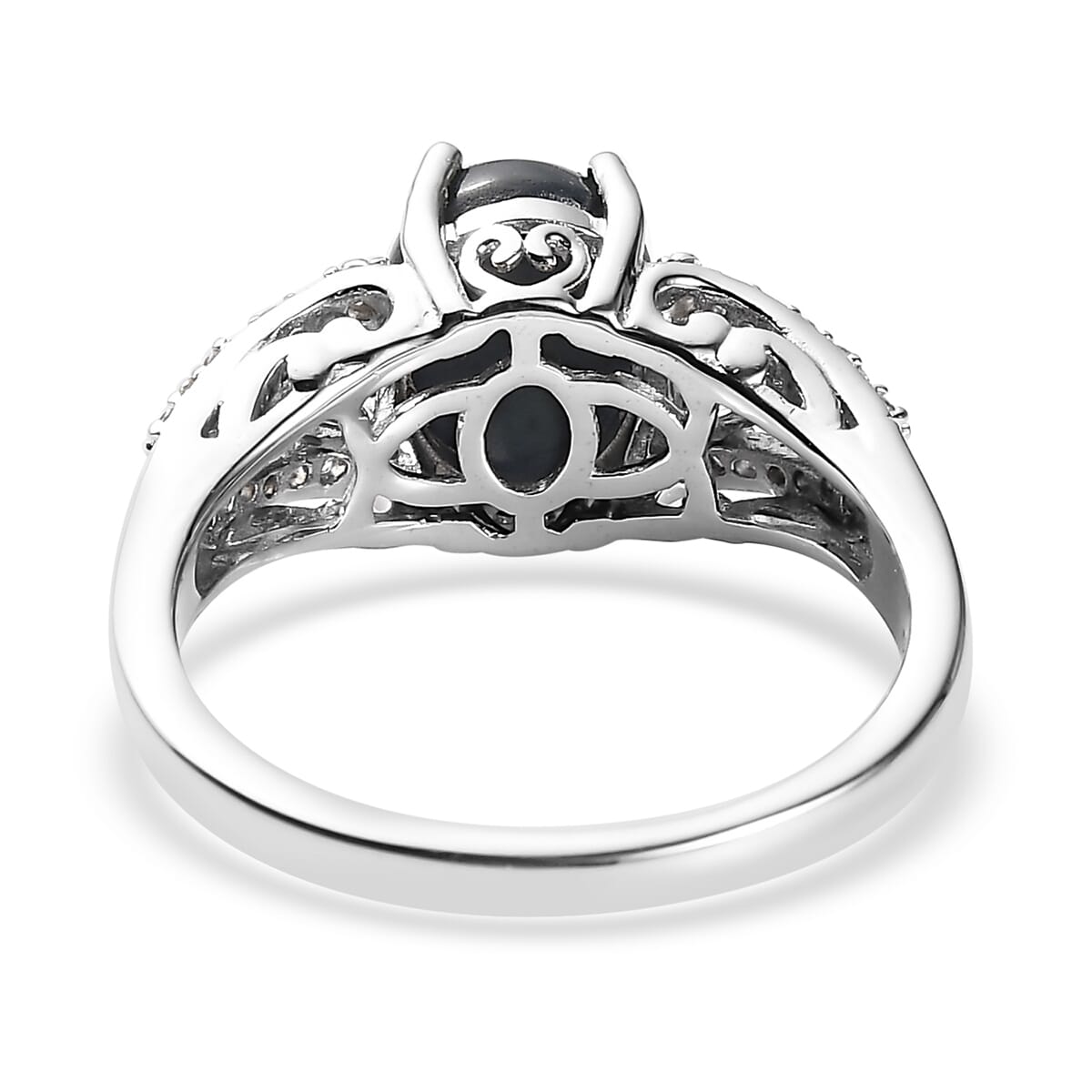 Blue Star Sapphire (DF), Multi Gemstone Ring in Platinum Over Sterling Silver 3.75 ctw image number 4