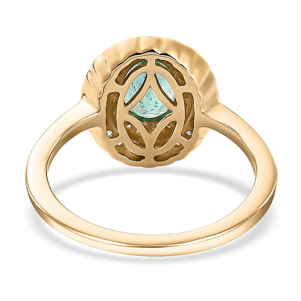 Luxoro 10K Yellow Gold AAA Kagem Zambian Emerald, I2-I3 Natural Yellow and White Diamond Double Halo Ring (Size 6.0) 1.50 ctw image number 4