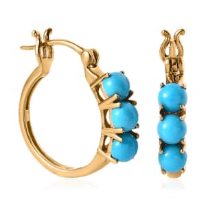 Sleeping Beauty Turquoise Earrings in Vermeil Yellow Gold Over Sterling Silver 1.80 ctw