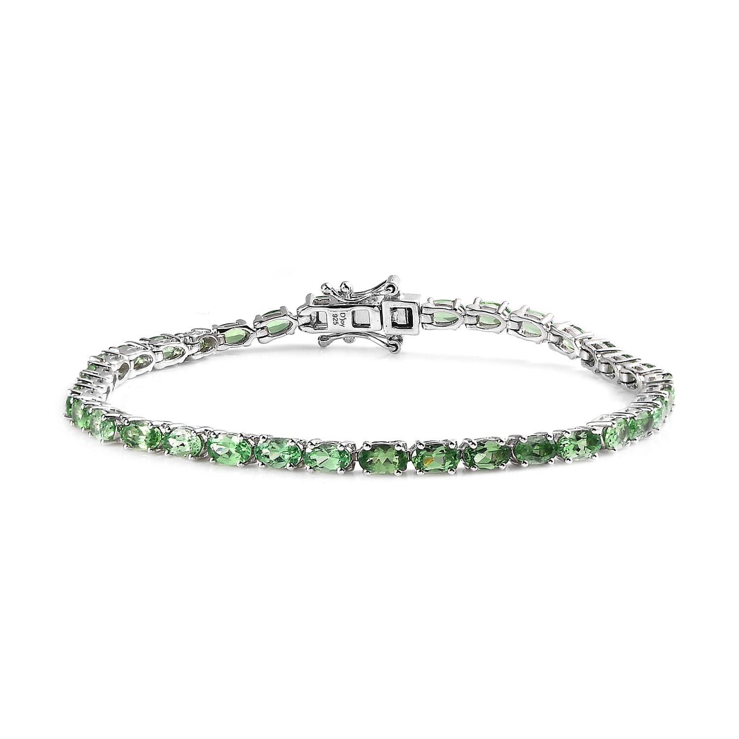 Premium Tsavorite Garnet Tennis Bracelet in Platinum Over Sterling Silver (7.25 In) 9.60 ctw