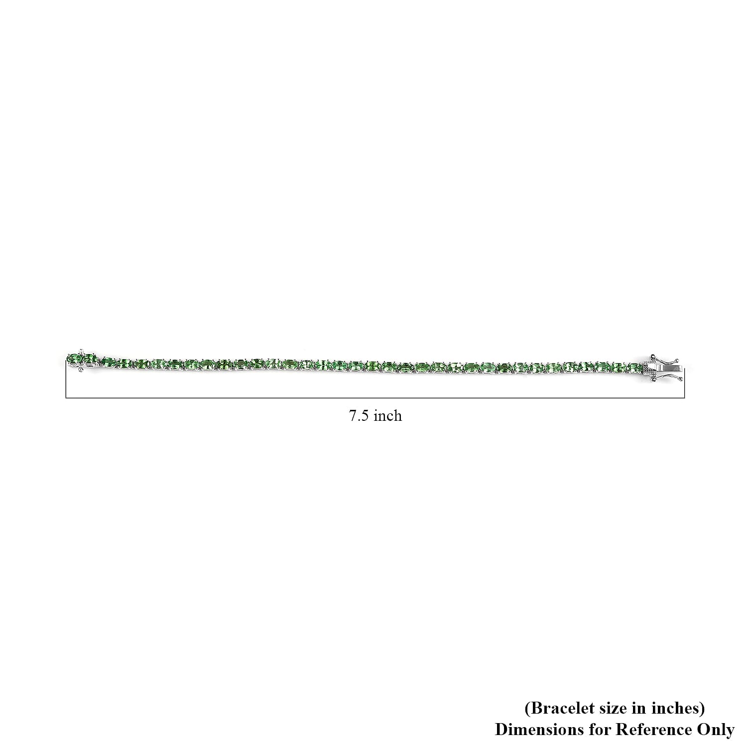 Premium Tsavorite Garnet Tennis Bracelet in Platinum Over Sterling Silver (7.25 In) 9.60 ctw