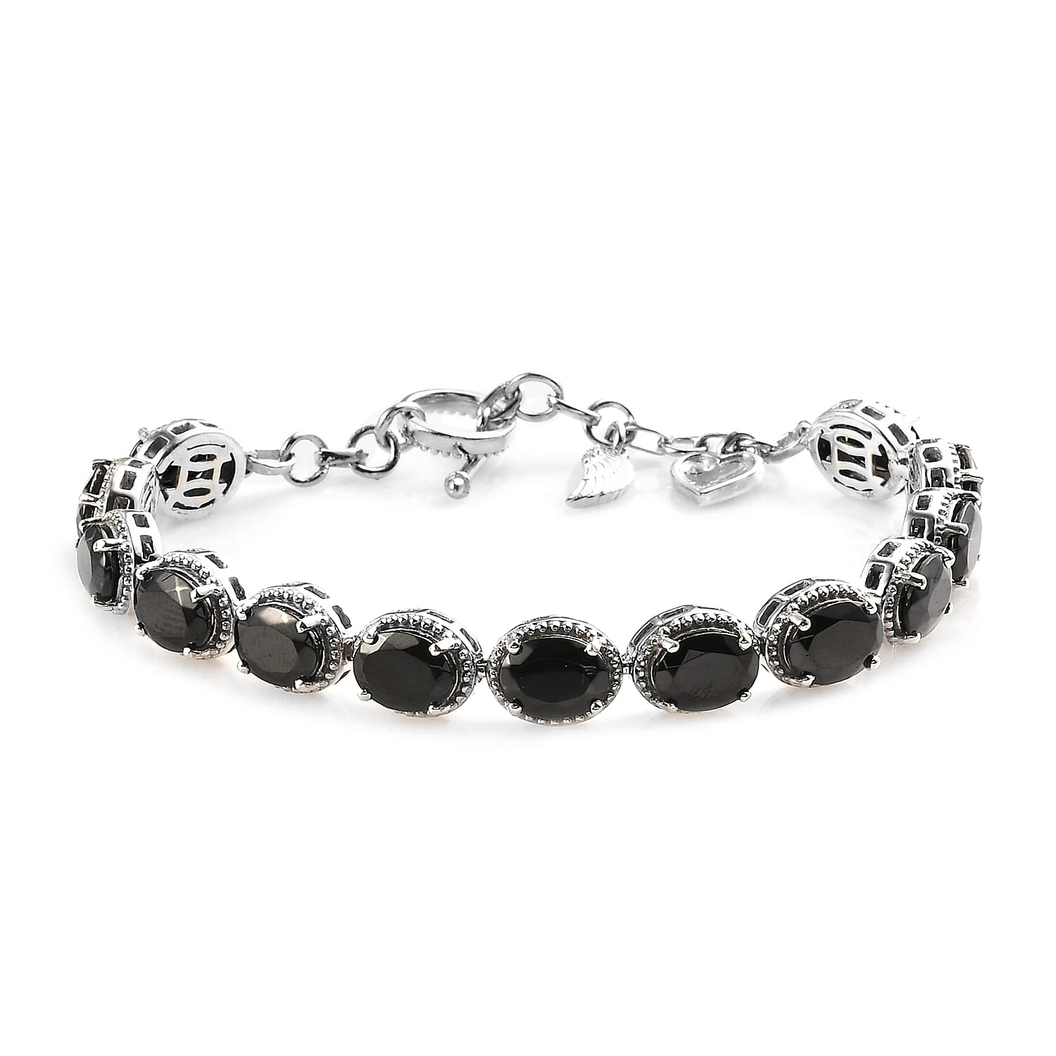Elite Shungite and White Zircon Bracelet in Platinum Over Sterling Silver (7.25 In) 10.10 ctw