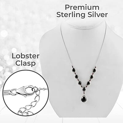 Elite Shungite Orissa Rhodolite Garnet Necklace (18-20 Inches) in Platinum Over Sterling Silver, Shungite Necklace, Silver Jewelry 9.50 ctw