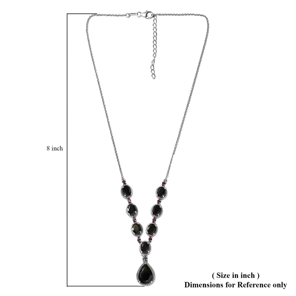 Elite Shungite Orissa Rhodolite Garnet Necklace (18-20 Inches) in Platinum Over Sterling Silver, Shungite Necklace, Silver Jewelry 9.50 ctw image number 6