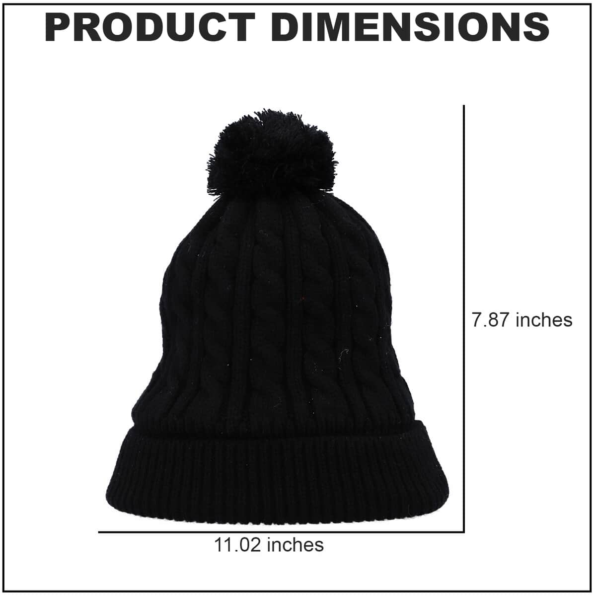 HOMESMART Rechargeable Waterproof LED Beanie Hat with Sherpa Lining and Faux Fur Baubbles - Blue (7.87"x11.02") image number 4