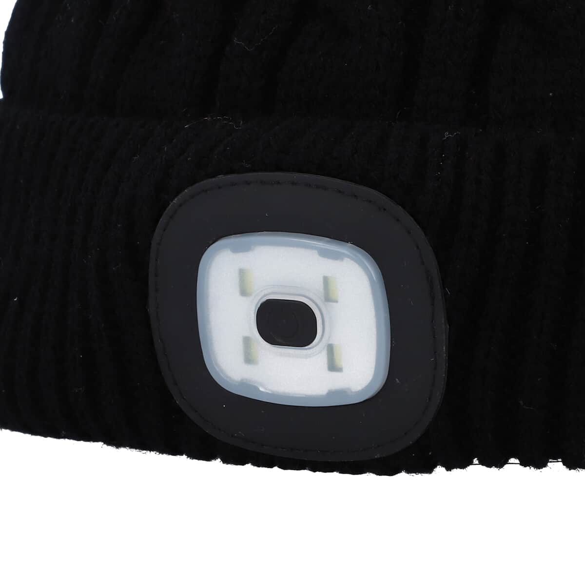HOMESMART Rechargeable Waterproof LED Beanie Hat with Sherpa Lining and Faux Fur Baubbles - Blue (7.87"x11.02") image number 5