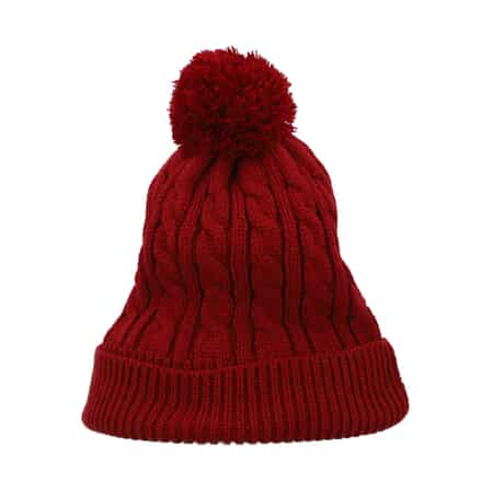 Homesmart Rechargeable Waterproof LED Beanie Hat with Sherpa Lining and Faux Fur Bubbles - Red image number 5