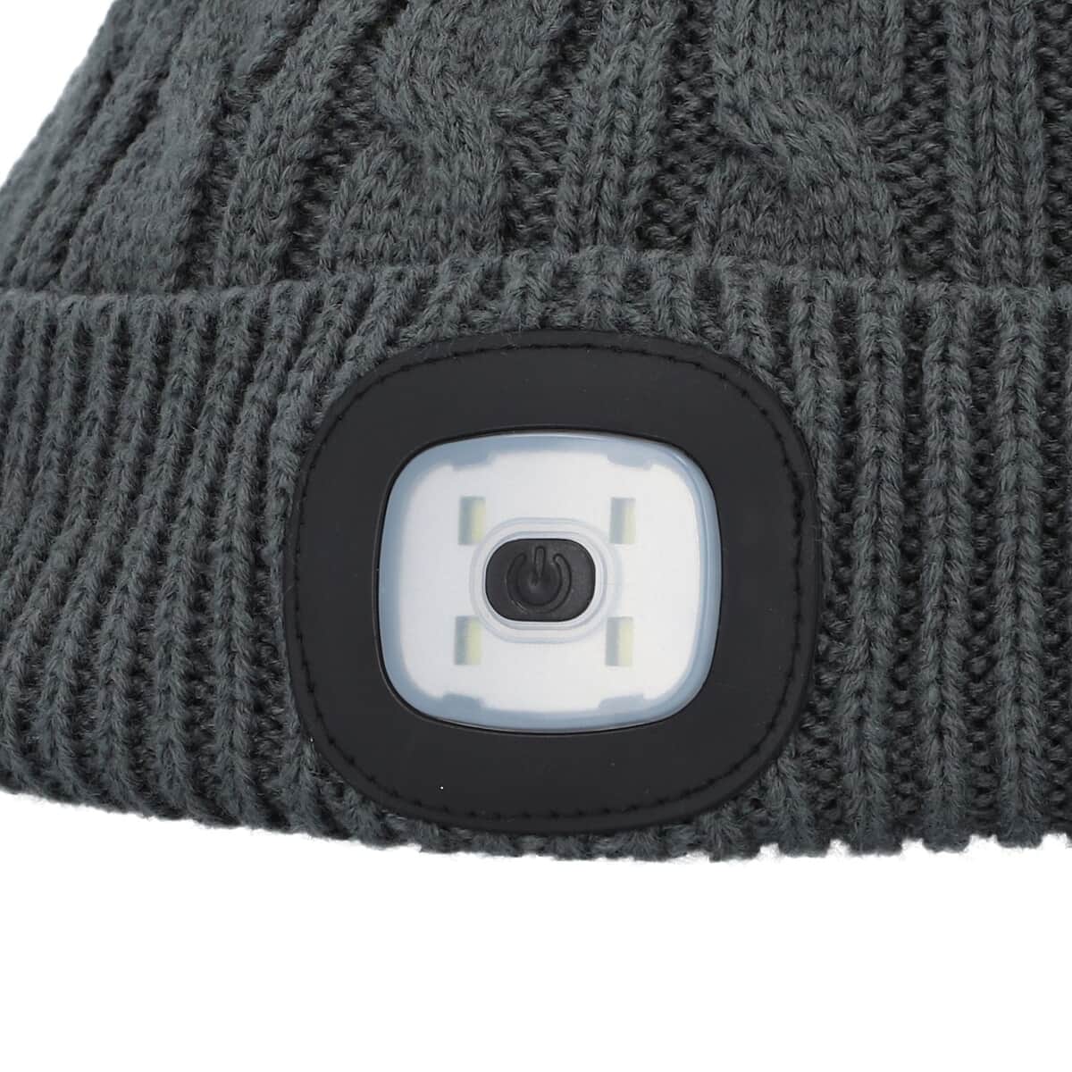 Homesmart Rechargeable Waterproof LED Beanie Hat with Sherpa Lining and Faux Fur Bubbles - Grey image number 5