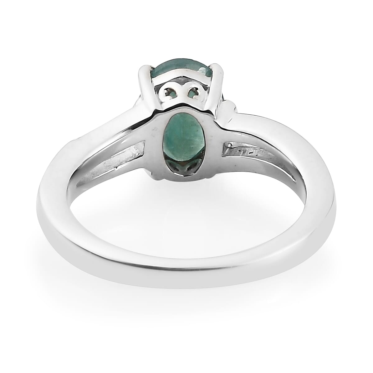 Premium Grandidierite and White Zircon Split Shank Ring in Platinum Over Sterling Silver (Size 9.0) 1.25 ctw image number 4