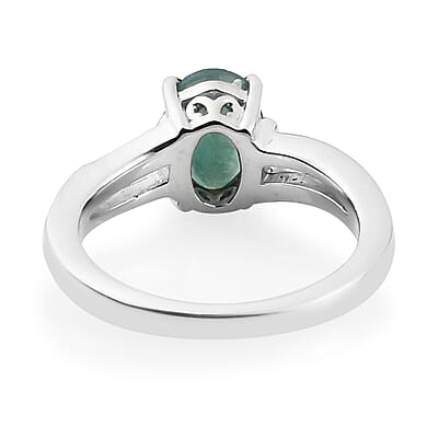Premium Grandidierite and White Zircon Split Shank Ring in Platinum Over Sterling Silver (Size 9.0) 1.25 ctw
