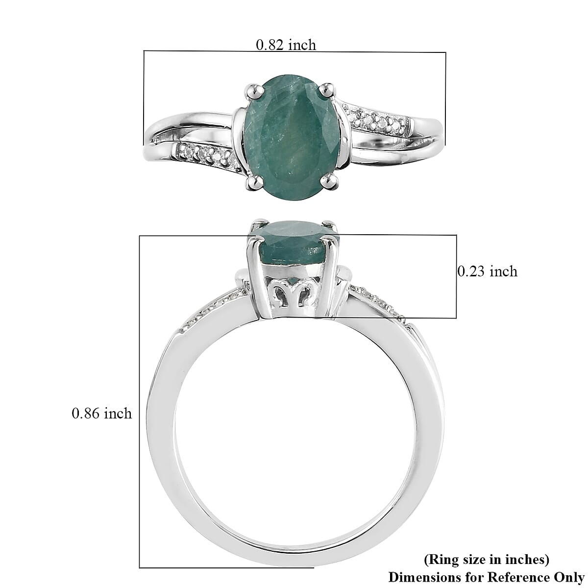Premium Grandidierite and White Zircon Split Shank Ring in Platinum Over Sterling Silver (Size 9.0) 1.25 ctw image number 5
