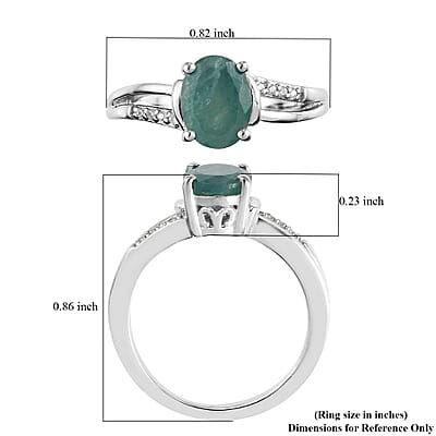 Premium Grandidierite and White Zircon Split Shank Ring in Platinum Over Sterling Silver (Size 9.0) 1.25 ctw