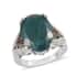 AAA Grandidierite, Natural Champagne and White Diamond Ring in Platinum Over Sterling Silver (Size 6.0) 9.65 ctw image number 0