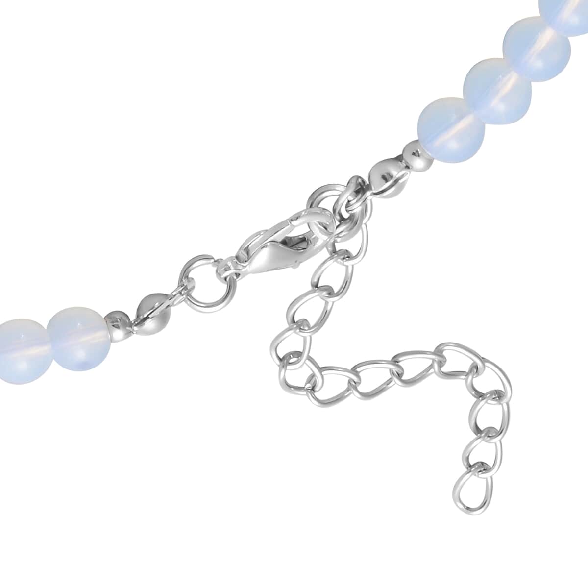 Opalite Beaded Layered Necklace 18-20 Inches in Silvertone 203.00 ctw image number 3
