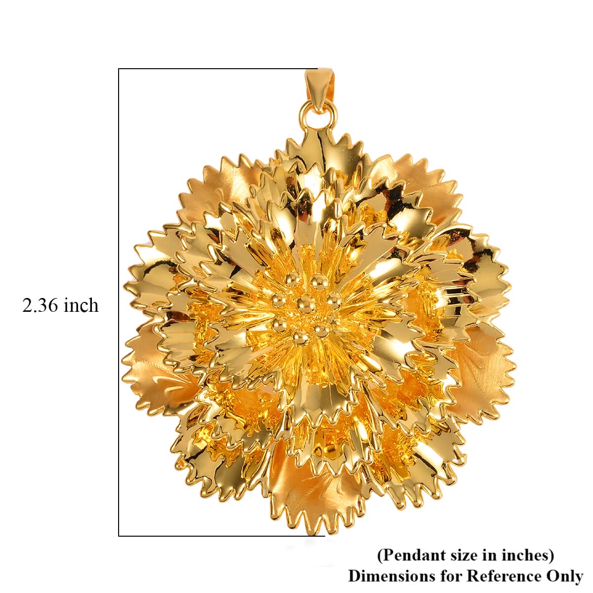 24K Yellow Gold Electroform Floral Pendant 9.65 Grams image number 4